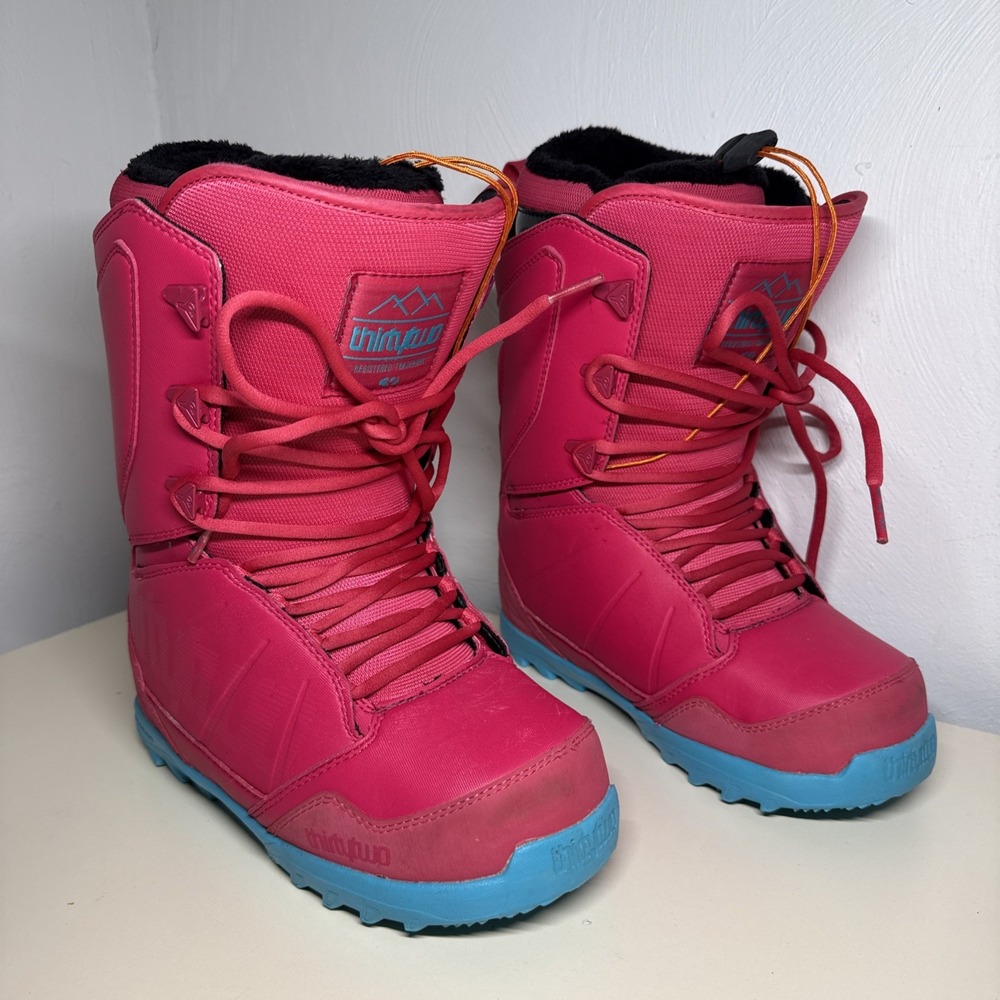 ThirtyTwo Lashed Snowboard Boots Women's Size 9 Euro 40 In Pink & Blue